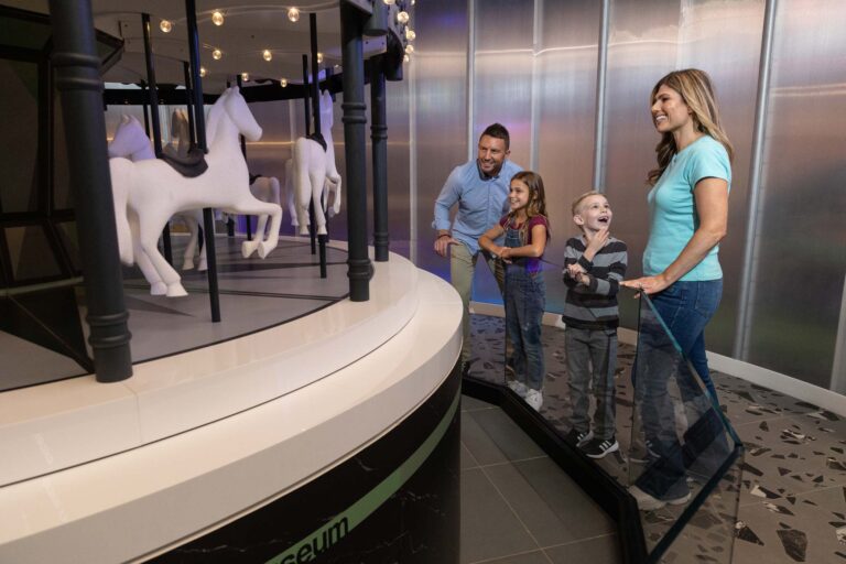 Family at the paradox museum Las Vegas.