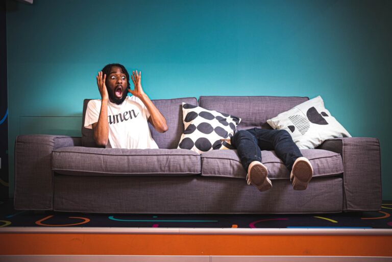 Couch illusion exhibit at Paradox Museum Las Vegas.