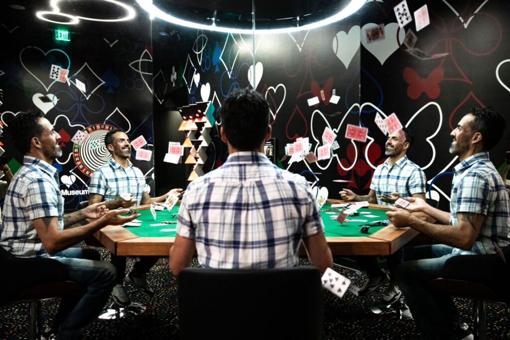 Poker table illusion at Las Vegas Paradox Museum.